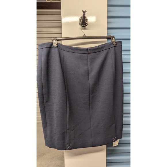 NWT MM LAFLEUR Size +3 Skirt‎ Pencil Straight Textured Galaxy Blue Back Zip - Picture 3 of 9